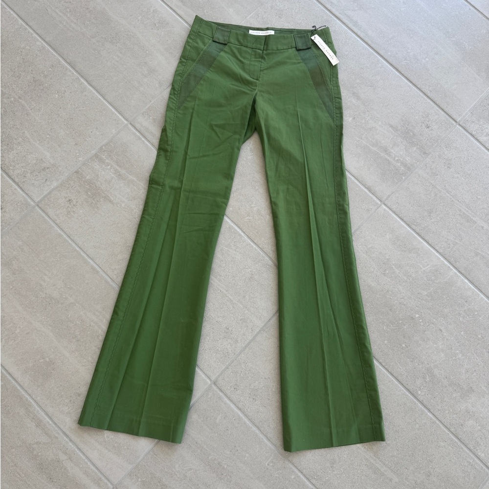 Susana Monaco green gorgeous pants with silk detail - size 2 - bootcut